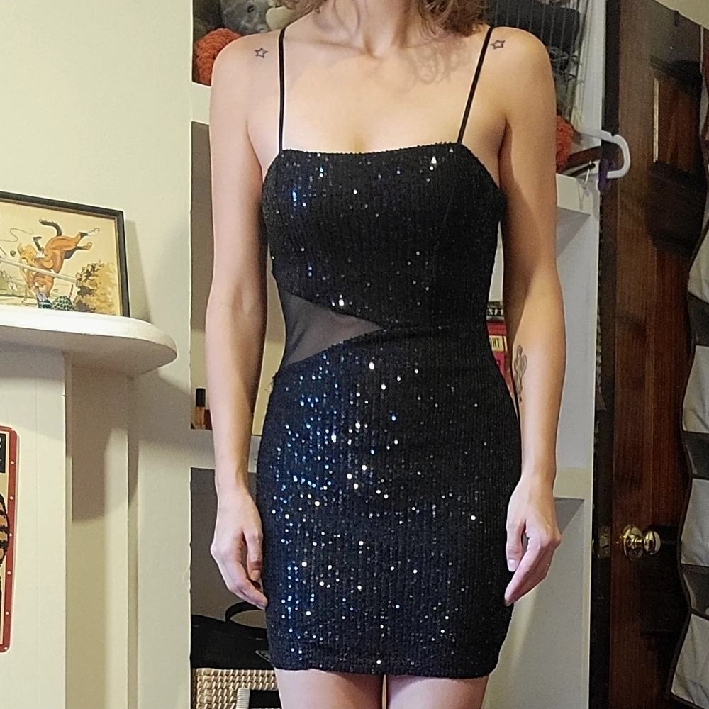 Black Sequin Dress